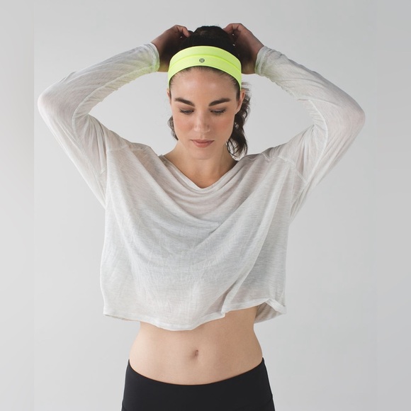 Lululemon Fly Away Tamer Headband Yellow - Picture 1 of 6